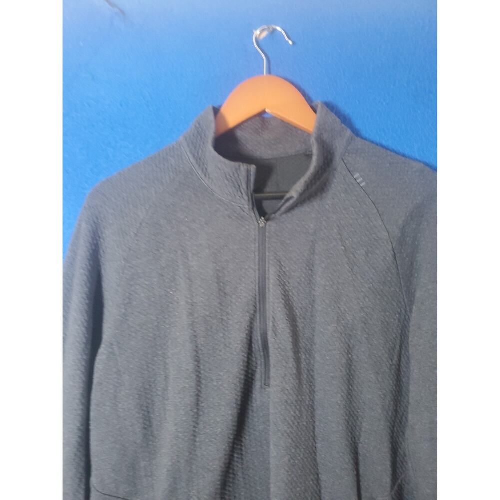 Lululemon Men L Full Zip Sweater Jacket Mock Neck Knit Gray Pockets Activewear - Picture 10 of 16